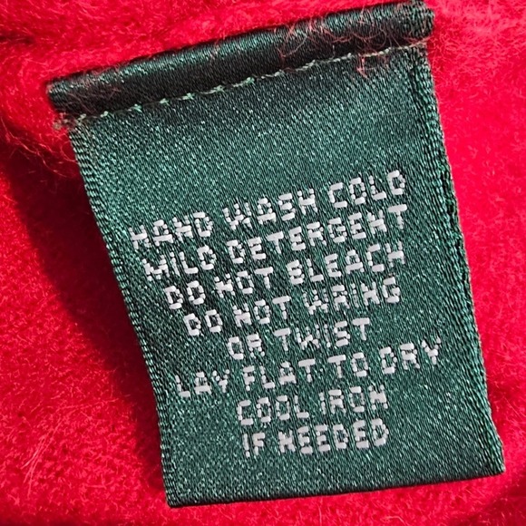 Lauren Ralph Lauren Red 100% Cashmere Wrap Front Sweater Womens L - Picture 7 of 9